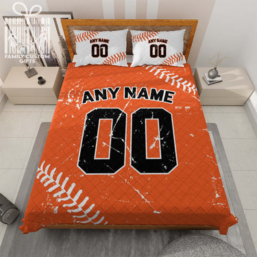 Custom Quilt Sets San Francisco Jersey Personalized Baseball Premium Quilt Bedding for Men Women